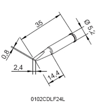 Ponta 2.4mm para ERSA I-Tool - 0102CDLF24/SB