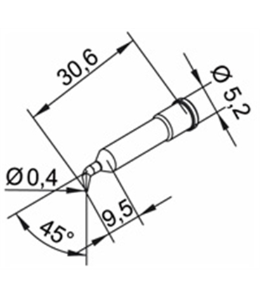Ponta 0.4mm para ERSA I-Tool - 0102SDLF04/SB