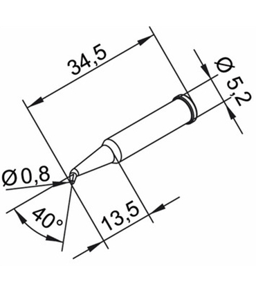 Ponta 0.8mm para ERSA I-Tool - 0102SDLF08L/SB