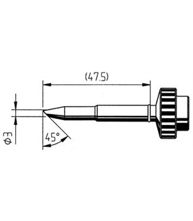 Ponta 3.0mm para ferro Tech Tool de estaçoes ERSA - 0612ND/SB