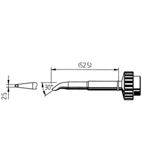 Ponta 2.5mm para ferro Tech Tool de estaçoes ERSA - 0612HD/SB