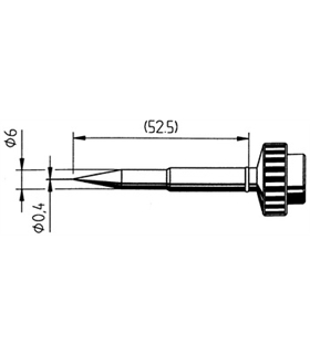 Ponta 0.4mm para ferro Tech Tool de estaçoes ERSA - 0612SDLF/SB