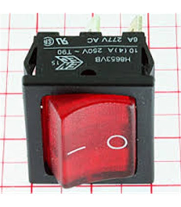 Interruptor Basculante Medio Duplo Luminoso Vermelho - 914BMDLR