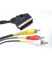 Cabo Scart para 3 Rcas com Interruptor IN/OUT 2.0M