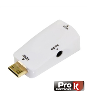 CONVERSOR MINI HDMI PARA VGA COM AUDIO - PROK - HDMIVGA04