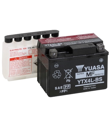 YTX4L-BS - Bateria Moto 12V 3.2Ah Yuasa - YTX4LBS