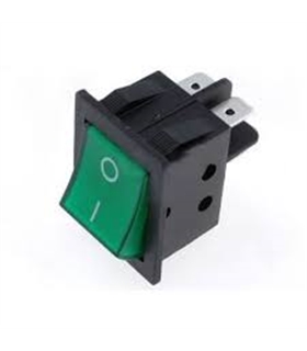 Interruptor Basculante Duplo Pequeno C/Luz Verde - 914BPDLG