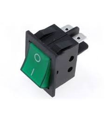 Interruptor Basculante Duplo Pequeno C/Luz Verde - 914BPDLG
