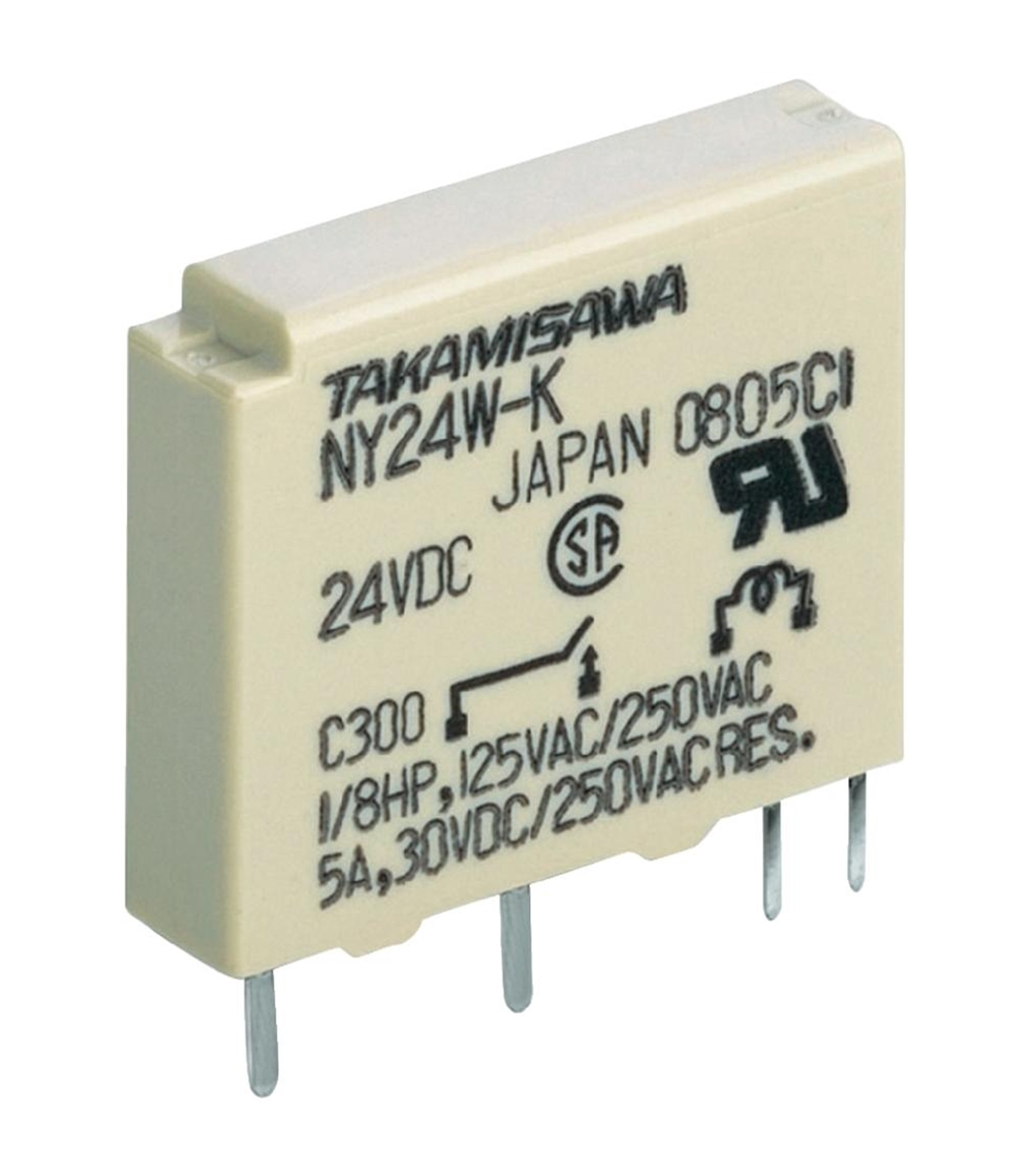 NY-24W-K Relay electromagnetic SPST-NO Ucoil24VDC 5A//250VAC 5A//30VDC