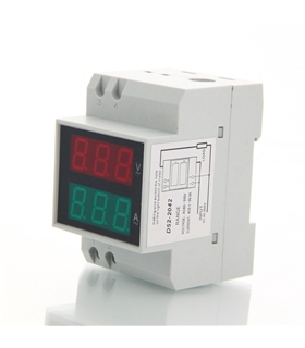 Medidor Digital Voltagem e Amperagem Para Calha DIN - DIN2042