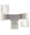 Conector Rapido "T" Para Fita de Led RGB SMD5050 10mm 4 Fios