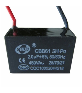 CBB61 - Condensador Filtragem 1uF 450VAC - CBB611U