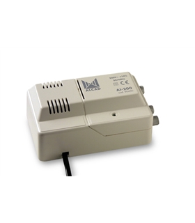 Amplificador para interior 1 ent, 2 sal, UHF G=24 dB - VHF - AI-200