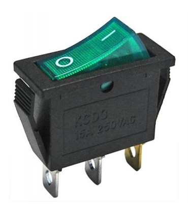 Interruptor Basculante 1 Circuito Verde Luminoso - MX5170615