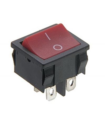 Interruptor Basculante 2 Circuitos Vermelho 6A 250V - MX518016