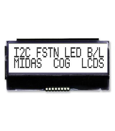 MCC0G21605C6W-FPTLWI - Alphanumeric LCD, 16x2, Black/ White - MCCOG21605C6W