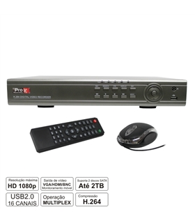 VÍDEO-GRAVADOR DIGITAL 16 CANAIS H264 HDMI ETHERNET - DVR16DK