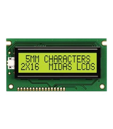 MC21605E6W-SPTLYI - Alphanumeric LCD Display, 16 x 2 - MC21605E6W