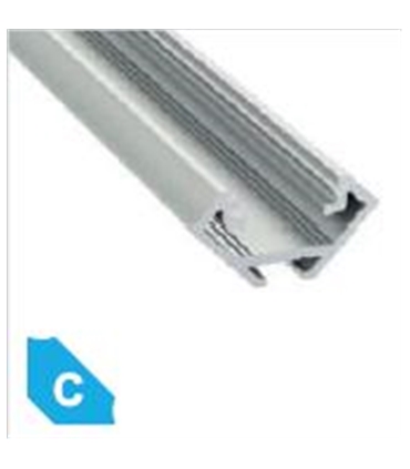 Perfil Aluminio Tipo C 2mt Cor Cru - C2MTCRU