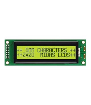 MC22005A6WR-SPTLY-V2 - Alphanumeric LCD, 20x2, Yell/ Gree - MC22005A6WR