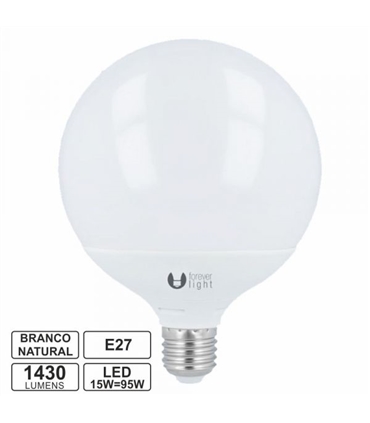 Lampada LED E27 230V 15W 4500k 1430lm Globo - LLE27G15NW