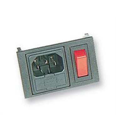 Conector IEC60320 C14, Macho, Painel, Interruptor, Porta Fus - BZH01/Z0000/02