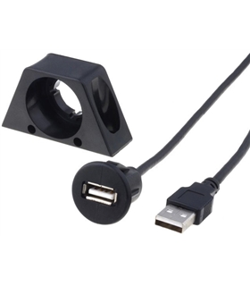 Extensao USB A Femea - USB A Macho com Suporte Painel - MX95444