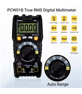 PCW01B - Multimetro Digital CATIII 600V com NCV - PCW01B