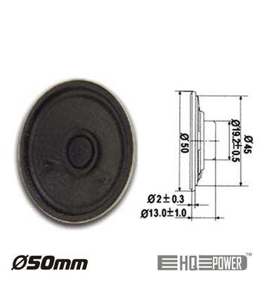 Altifalante Miniatura 0.5W 8 Ohm 50mm HQ POWER - MLS1