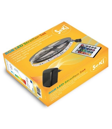 Kit Fita 300 LEDS RGB 12V 5mt + Fonte + Comando - MX3063144