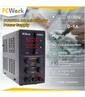 PCW07A - Fonte Alimentacao Bancada, 0-30V, 5A, USB - PCW07A