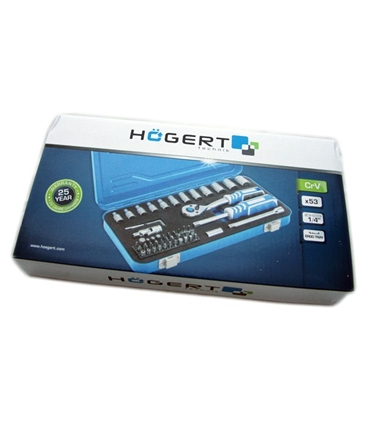 HT1R485 - Conjunto chaves caixa e bits - 53 peças Hogert - HT1R485