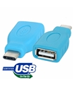 Adaptador USB-C Macho USB-A 3.1 Femea Preto OTG
