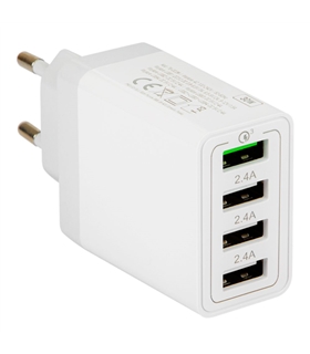 Alimentador Comutado 4 USB QuickCharge 3.0 30W Branco - ACUSBA401