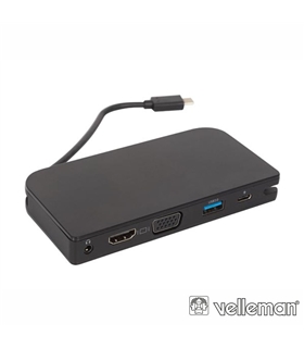 PCMP131 - Hub USB-C / USB-C PD / USB 3.0 / VGA / HDMI / AUX - PCMP131