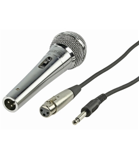 Microfone Dinâmico de Mão c/ Interruptor e Cabo 5 Metros - MPWD45GY