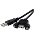 Extensao USB A Femea - USB A Macho com Suporte Painel - USBPNLAFAM3