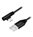 CU0137 - Cabo USB-A; USB-C 90º 0.3m