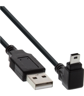 USB Type A male -Mini-USB male 5Pin angled 90°, black, 0.5m - MX34205