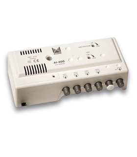 Amplificador para interior 1 ent, 4 sal, UHF G=28 dB - AI-400