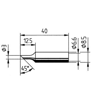 Ponta 3.0mm para ferros e estaçoes ERSA - 0832TDLF/SB