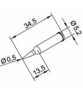 Ponta 0.5mm para ERSA I-Tool - 0102PDLF05L/SB