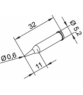 Ponta 0.6mm para ERSA I-Tool - 0102PDLF06L/SB