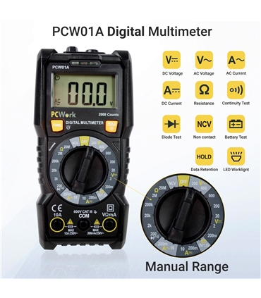 PCW01A - Multimetro Digital CATIII 600V com NCV #1 - PCW01A